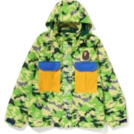 BAPE WOODLAND CAMO 4WAY HOODIE JACKET KIDS-GREEN