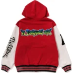 BAPE HOODIE LUX SPORT BADGES SWEAT JACKET MENS-RED