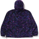 BAPE HOODIE MARBLING CAMO NYLON JACKET MENS