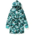 BAPE MARBLE CAMO SHIRRED WAIST HOODIE LADIES