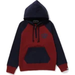 A BATHING APE HALF ZIP BAPE HOODIE WIDE -