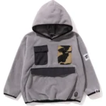 BAPE 1ST CAMO MULTI POCKETS PULLOVER HOODIE KIDS-DARK GERY