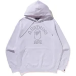 BAPE RHINESTONE COLLEGE PULLOVER HOODIE MENS