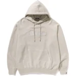 BAPE HOODIE MENS DESTROYED GARMENT DYED PULLOVER-LVORY