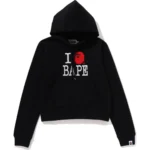 BAPE HOODIE I LOVE PULLOVER LADIES