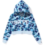 BAPE BIG ABC CAMO CROPPED FULL ZIP HOODIE LADIES