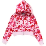 BAPE BIG ABC CAMO CROPPED FULL ZIP HOODIE LADIES