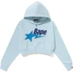 BAPE HOODIE BAPE STA CROPPED ZIP HOODIE LADIES