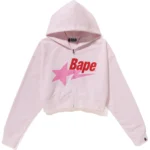 BAPE HOODIE BAPE STA CROPPED ZIP HOODIE LADIES