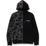 BAPE® x FRED PERRY COLOR CAMO ZIP HOODIE – BLACK