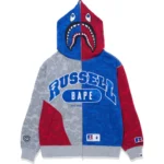 BAPE® x Russell Athletic SHARK FULL ZIP HOODIE-MULTI