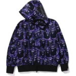 BAPE HOODIE APE HEAD GRAFFITI SHARK FULL ZIP RELAXED FIT