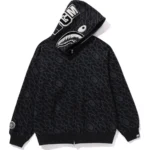 BAPE HOODIE SPORT MONOGRAM SHARK HOODIE MENS