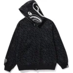 BAPE HOODIE SPORT MONOGRAM SHARK HOODIE MENS