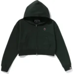 BAPE APE HEAD ONE POINT CROPPED ZIP HOODIE LADIES