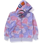 BAPE LIQUID CAMO SHARK RELAXED FIT FULL ZIP HOODIE MENS