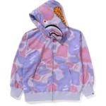 BAPE LIQUID CAMO SHARK RELAXED FIT FULL ZIP HOODIE MENS