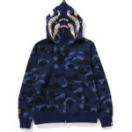 BAPE COLOR CAMO DOUBLE SHARK FULL ZIP HOODIE MENS