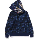 BAPE COLOR CAMO DOUBLE SHARK FULL ZIP HOODIE MENS