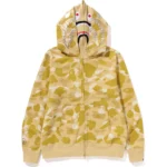 BAPE COLOR CAMO DOUBLE SHARK FULL ZIP HOODIE MENS