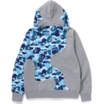 BAPE ABC CAMO PATCHWORK FULL ZIP HOODIE-BLUE