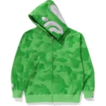 BAPE HOODIE INK CAMO SHARK ZIP HOODIE MENS