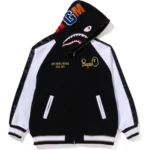 BAPE HOODIE SOUVENIR SHARK ZIP HOODIE MENS-BLACK