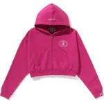 BAPE HOODIE PIGMENT DYE ZIP HOODIE LADIES-PINK