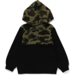 BAPE HOODIE 1ST CAMO PANEL ZIP HOODIE KIDS-BLACK