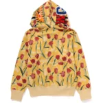 BAPE TULIP CAMO SHARK FULL ZIP HOODIE LADIES-YELLOW