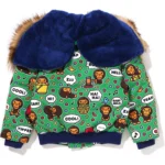 BAPE BABY MILO SPEECH BALLOON HOODIE DOWN JACKET KIDS-GREEN