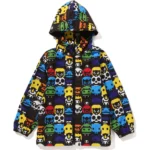 BAPE MILO SAFARI BLOCK HOODIE JACKET KIDS-MULTI