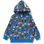 BAPE BABY MILO ZIP HOODIE REMOVABLE KIDS-BLUE