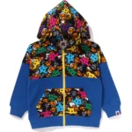 BAPE ALL BABY MILO STA COLOR BLOCK ZIP HOODIE KIDS-BLUE