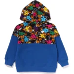 BAPE ALL BABY MILO STA COLOR BLOCK ZIP HOODIE KIDS-BLUE