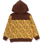 BAPE BANANA MILO KNIT JACQUARD ZIP HOODIE KIDS-YELLOW