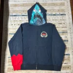 BAPE x JAWS FULL ZIP HOODIE-NAVY