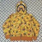 Bape x SpongeBob Shark Full Zip Hoodie-YELLOW