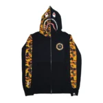 Bape Hoodie x XO Shark Full Zip Hoodie Camo Black