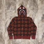 Bape x Undefeated Plaid Check Shark Full Zip Hoodie