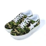 ABC CAMO CANVAS BAPESTA LOW SNEAKERS-GREEN