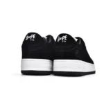 BAPESTA Suede Low Top Sneakers-BLACK