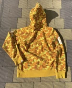 Bape x PUBG Yellow Orange Camo Hoodie